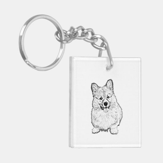 Sleutelhanger - Schattig Welsh Corgi (Voorkant Links)