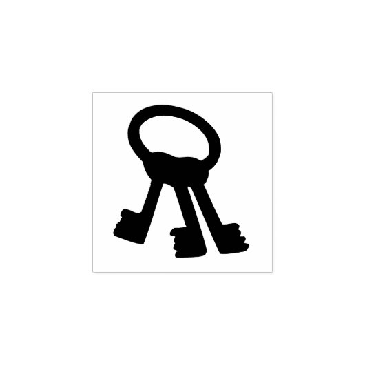 Sleutelhanger silhouette, kunststempel rubberstempel (Afrduk)