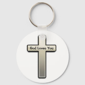 Sleutelhanger Silver Cross God Loves You