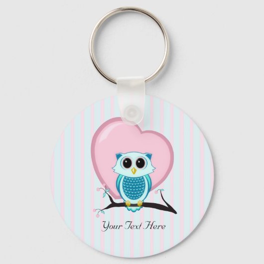 Sleutelhanger Sjabloon Knuffel Uil en Hart (Voorkant)