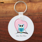Sleutelhanger Sjabloon Knuffel Uil en Hart (Voorkant)