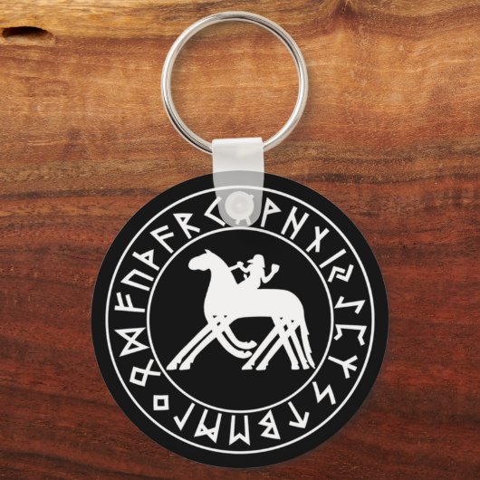 Sleutelhanger sleipnir op blk (Voorkant)