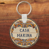 Sleutelhanger Spaans Huis (tekst op maat) (Voorkant)