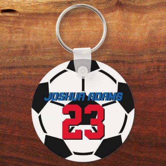 Sleutelhanger Sportteam zwarte witte Voetbal (Voorkant)