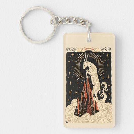 Sleutelhanger Steenbok Celestial Zodiac Art (Voorkant)