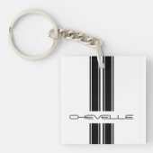 Sleutelhanger - Stripes Chevelle - Wit (Voorkant)