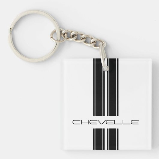 Sleutelhanger - Stripes Chevelle - Wit (Voorkant)
