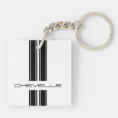 Sleutelhanger - Stripes Chevelle - Wit (Achterkant)
