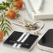 Sleutelhanger - Stripes Chevelle - zwart/wit duo (Voorkant Rechts)