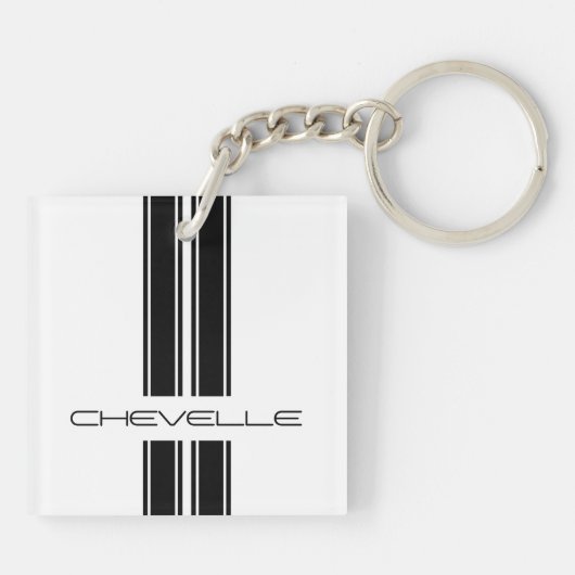 Sleutelhanger - Stripes Chevelle - zwart/wit duo (Achterkant)
