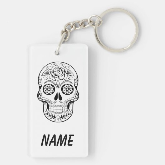Sleutelhanger suikerschedel GEPERSONALISEERD (achterkant)