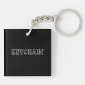 Sleutelhanger Tekst Naam Vorm Vierkant Acryl Sleut (Achterkant)