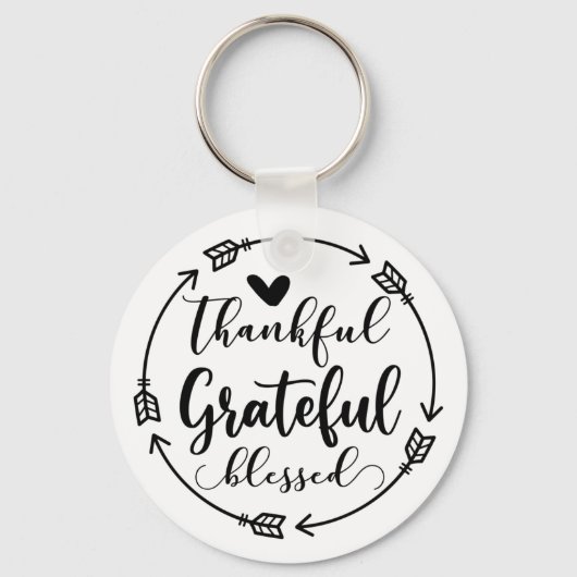 sleutelhanger "Thankful Grateful Blessed" Quote (Voorkant)
