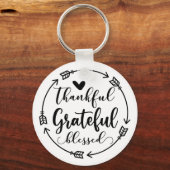 sleutelhanger "Thankful Grateful Blessed" Quote (Voorkant)