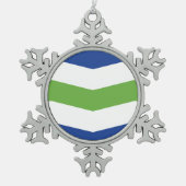 Sleutelhanger Tin Sneeuwvlok Ornament (Voorkant)