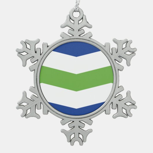 Sleutelhanger Tin Sneeuwvlok Ornament (Voorkant)