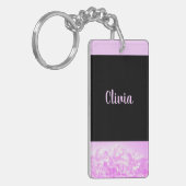 Sleutelhanger Trendy Pink Lavender Diamonds (Voorkant Links)
