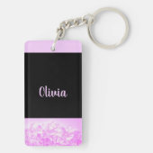 Sleutelhanger Trendy Pink Lavender Diamonds (achterkant)