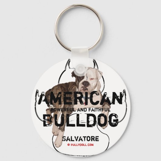 Sleutelhanger Unikat Salvatore American Bulldog (Voorkant)