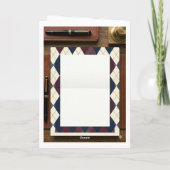 Sleutelhanger Vaderdag - Argyle geruit Navy & Goud Kaart (Achterkant)