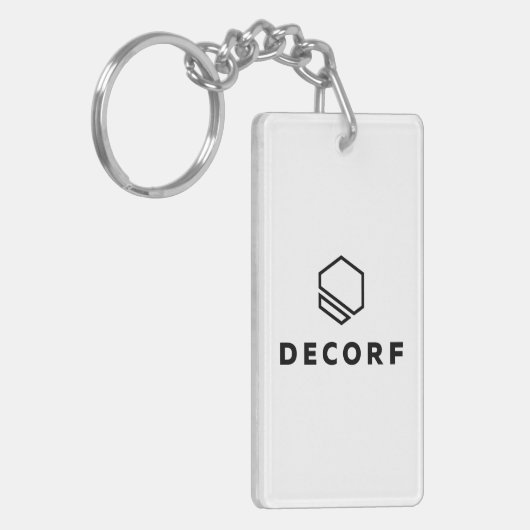 Sleutelhanger van acryl, rechthoek (dubbelzijdig) (Voorkant Links)