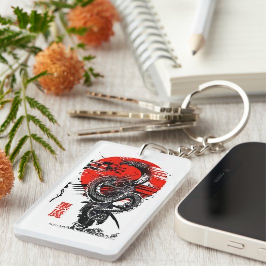 Sleutelhanger van acryl, rechthoek (dubbelzijdig) (Voorkant Rechts)