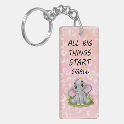 Sleutelhanger van acryl, rechthoek (dubbelzijdig) (Voorkant Links)