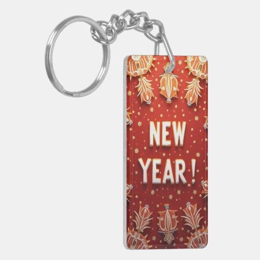 Sleutelhanger van acryl, rechthoek (dubbelzijdig) (Voorkant Links)