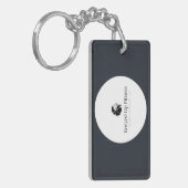 Sleutelhanger van acryl, rechthoek (dubbelzijdig) (Voorkant Links)