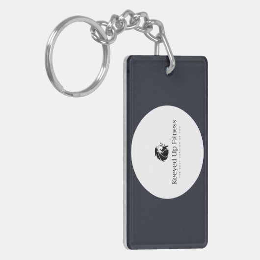 Sleutelhanger van acryl, rechthoek (dubbelzijdig) (Voorkant Links)