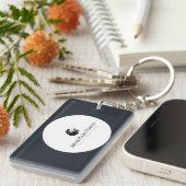 Sleutelhanger van acryl, rechthoek (dubbelzijdig) (Voorkant Rechts)