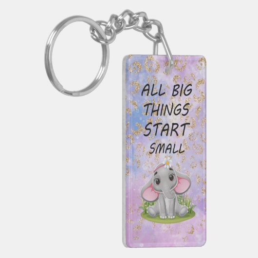 Sleutelhanger van acryl, rechthoek (dubbelzijdig) (Voorkant Links)