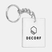 Sleutelhanger van acryl, vierkant (dubbelzijdig) (Voorkant Links)