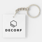 Sleutelhanger van acryl, vierkant (dubbelzijdig) (Achterkant)