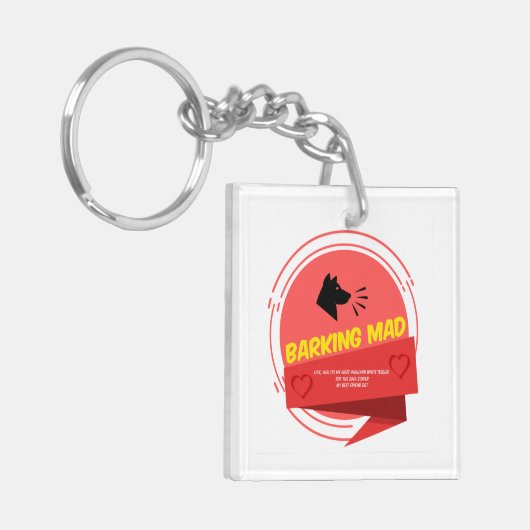 Sleutelhanger van acryl, vierkant (dubbelzijdig) (Voorkant Links)