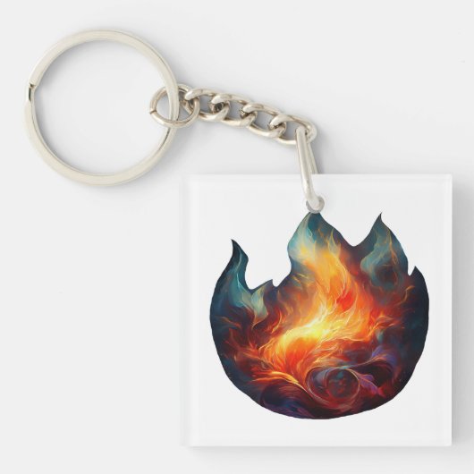 Sleutelhanger van Acryl - Vlammen Kunstwerk (Voorkant)