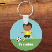 Sleutelhanger van Afrikaanse Amerikaanse voetballe (Voorkant)