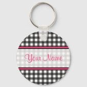 Sleutelhanger van Charcoal Gray Gingham (Voorkant)