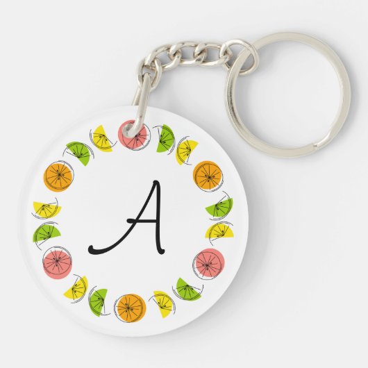 Sleutelhanger van Citrus Circle Monogram dubbelzij (Achterkant)