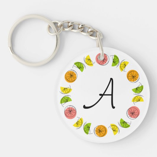 Sleutelhanger van Citrus Circle Monogram dubbelzij (Voorkant)