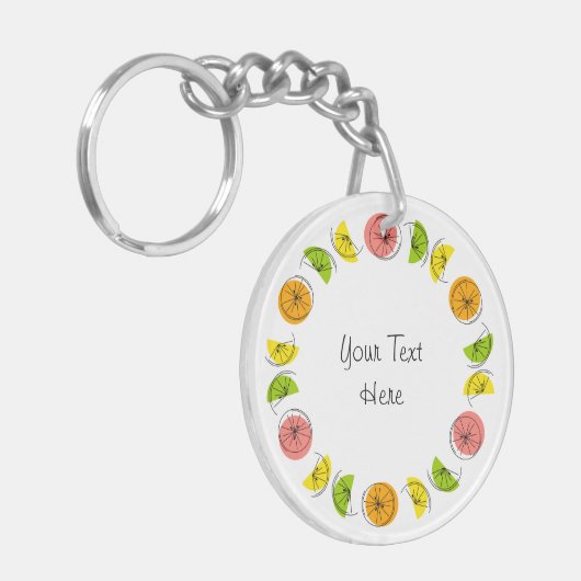 Sleutelhanger van Citrus Circle Monogram dubbelzij (Voorkant Links)