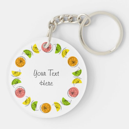 Sleutelhanger van Citrus Circle Monogram dubbelzij (Achterkant)