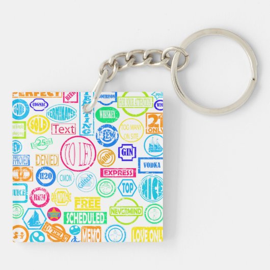 Sleutelhanger van Collectie van Grunge Stamp (Achterkant)
