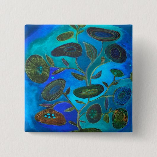 sleutelhanger van de blauwe nacht vierkante button 5,1 cm (Voorkant)