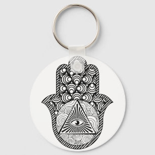 Sleutelhanger van de Button van de Hamsa Evil Eye