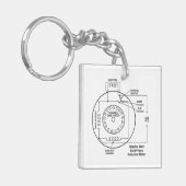 Sleutelhanger van de elektricien met motordiagramm (Voorkant Links)