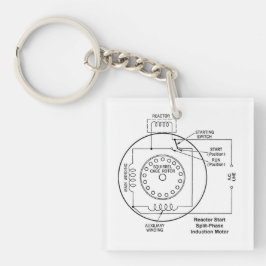 Sleutelhanger van de elektricien met motordiagramm