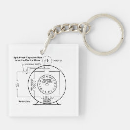 Sleutelhanger van de elektricien met motordiagramm