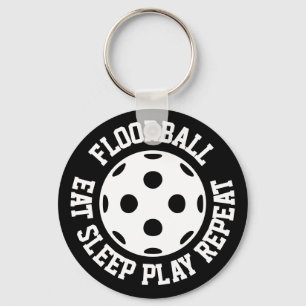 Sleutelhanger van de floorball fan. Eat Sleep Play