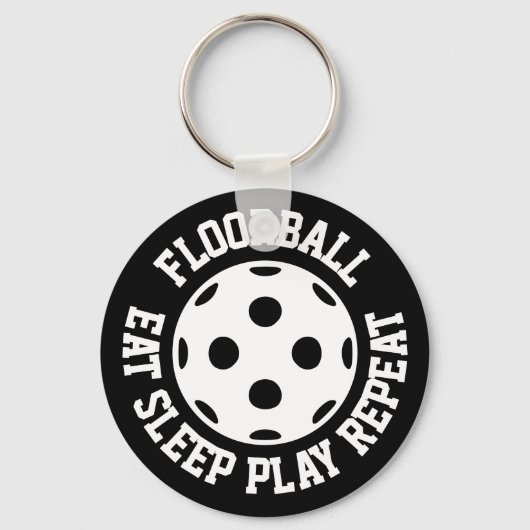 Sleutelhanger van de floorball fan. Eat Sleep Play (Voorkant)